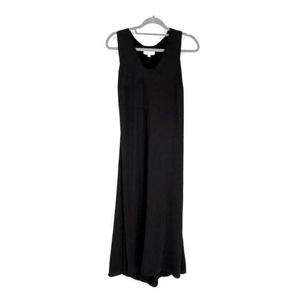 Rosetta Getty Collective Sleeveless Satin Shift Maxi Dress in Black – Size 10 - Picture 2 of 6